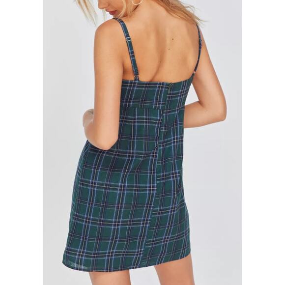 Urban Outfitters Dress Babydoll Green Plaid Mini Academia Preppy Y2K School Girl - Picture 3 of 9